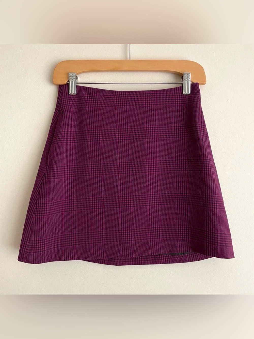 Aritzia Wilfred Renée Plaid Skirt Glen Plaid Pink - Purple Raspberry colour